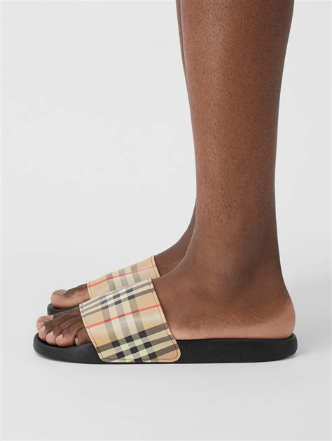 mens burberry slides|burberry espadrille wedge sandals.